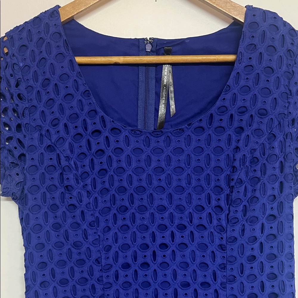 Marc New York Sz 10 Women’s Royal Blue Eyelet Detail Midi Dress #contemporary - Picture 3 of 11